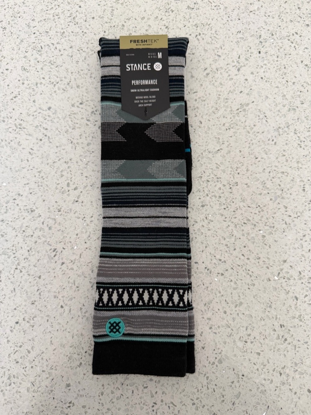 Stance Men's Crew Socks in Gray, Black & Teal